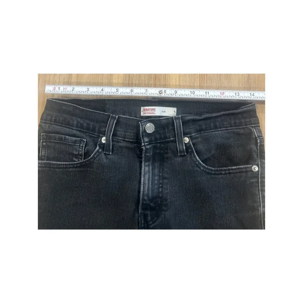 Levi Signature - Slim Fit - Black Denim - Size Men 29x30